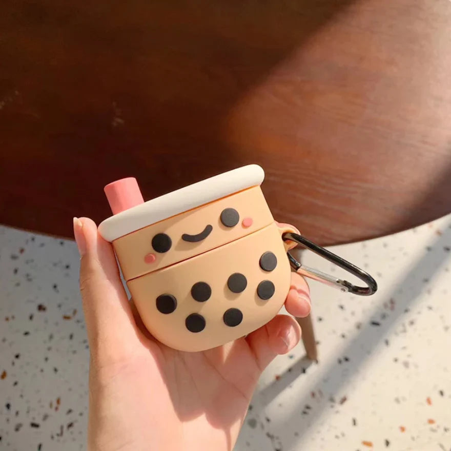 3D Bubble Tea Wireless Earphone Case – Cute Boba Silicone Protector