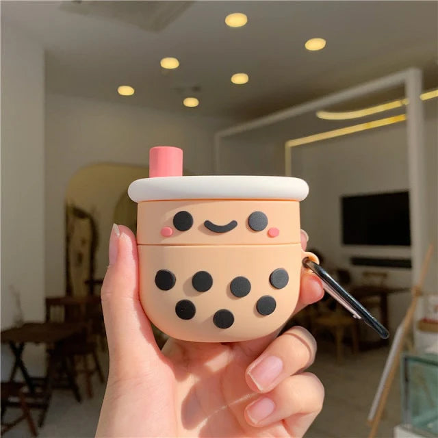 3D Bubble Tea Wireless Earphone Case – Cute Boba Silicone Protector