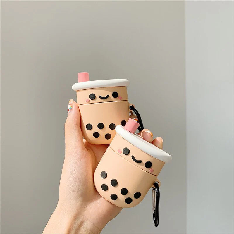 3D Bubble Tea Wireless Earphone Case – Cute Boba Silicone Protector