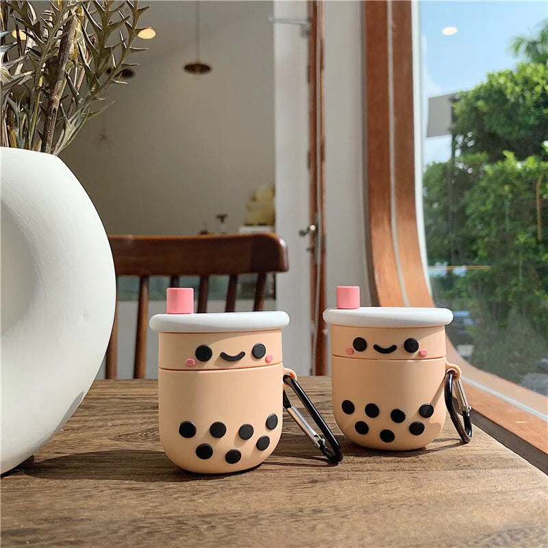 3D Bubble Tea Wireless Earphone Case – Cute Boba Silicone Protector