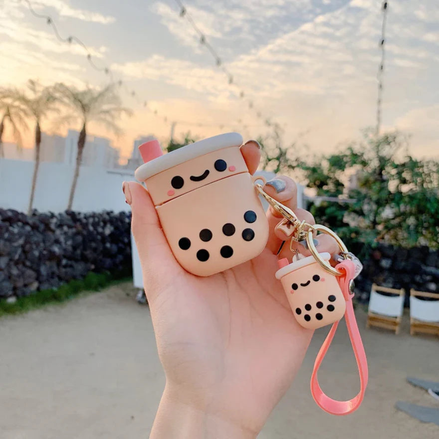 3D Bubble Tea Wireless Earphone Case – Cute Boba Silicone Protector