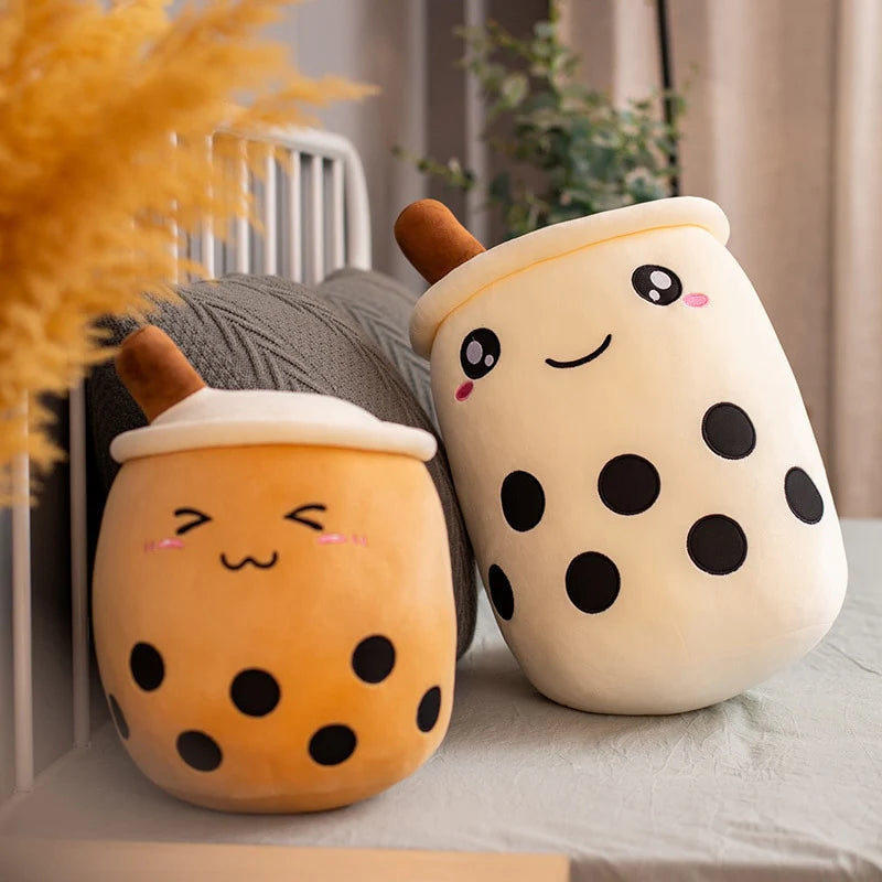 Mint In Box Toys Cuddly Bubble Milk Tea Plush Pillow – cream variant front view