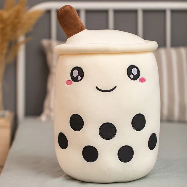 Mint In Box Toys Cuddly Bubble Milk Tea Plush Pillow – brown smiley variant