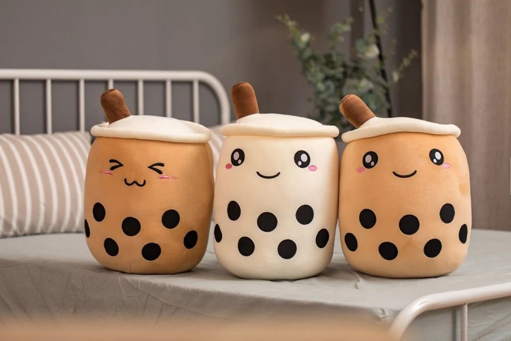 Cuddly Bubble Milk Tea Pillow – Soft Plush Toy
