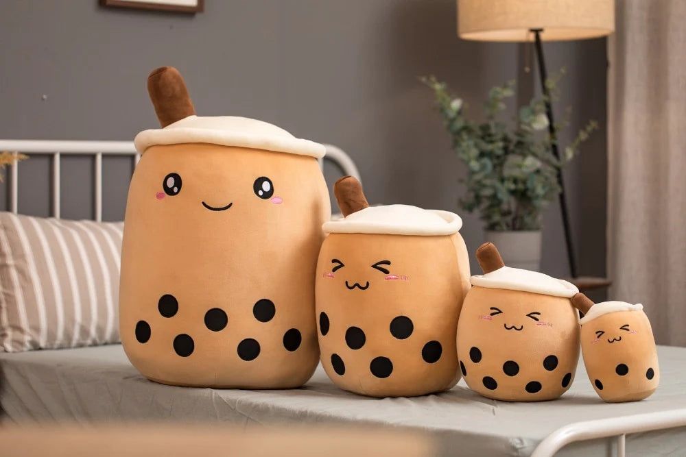Cuddly Bubble Milk Tea Pillow – Soft Plush Toy