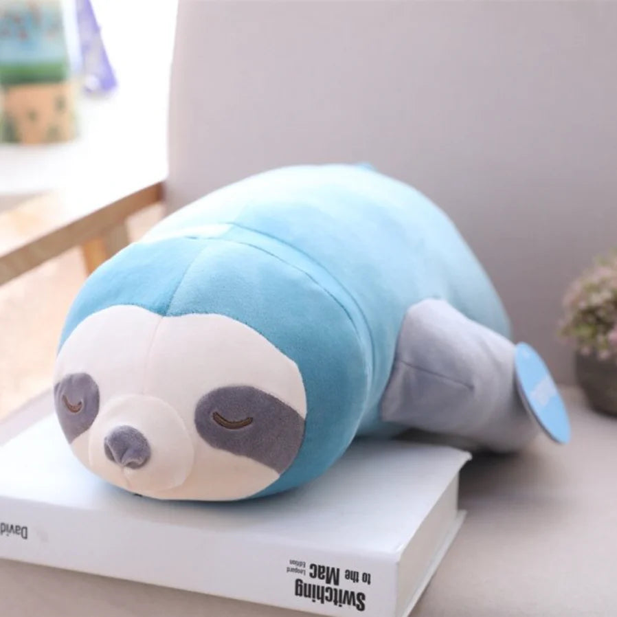 Mint In Box Toys Cute Sloth Plush Pillow – blue colorway front view
