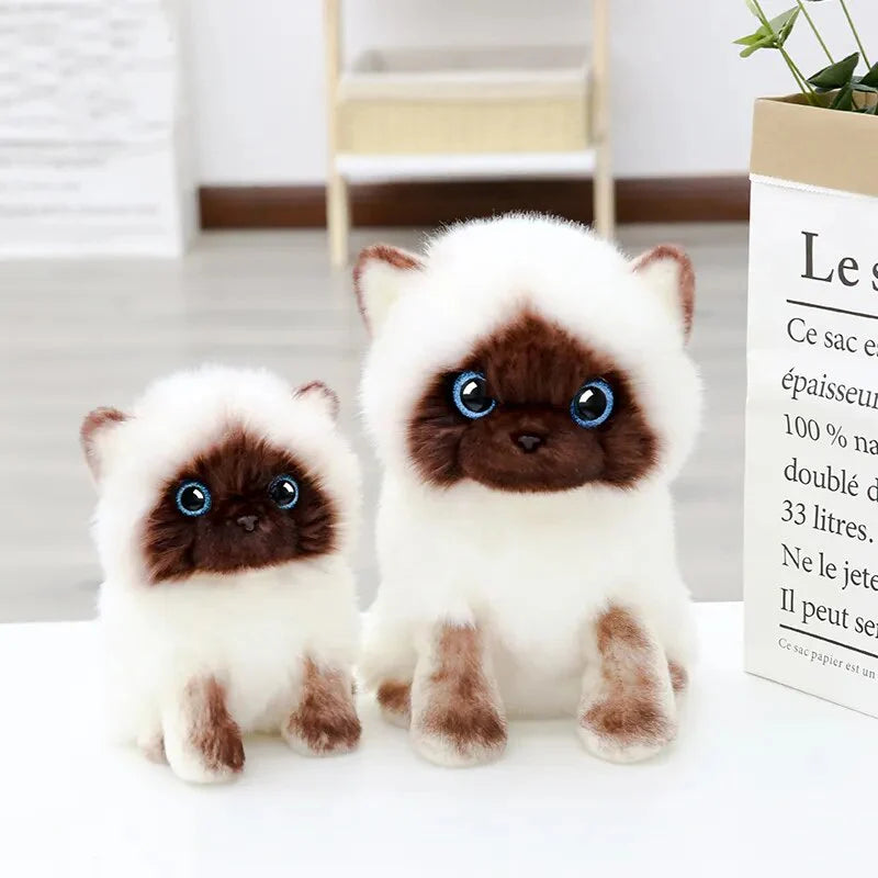 Lovely Simulation Siamese Cat Plush – Soft Cotton Cute Collectible