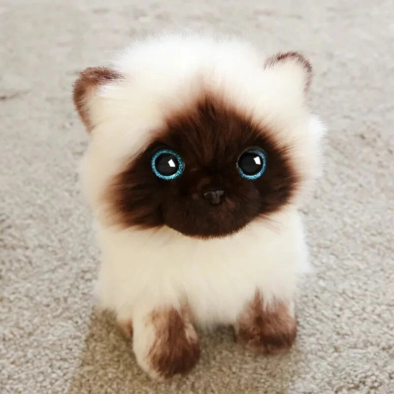 Lovely Simulation Siamese Cat Plush – Soft Cotton Cute Collectible