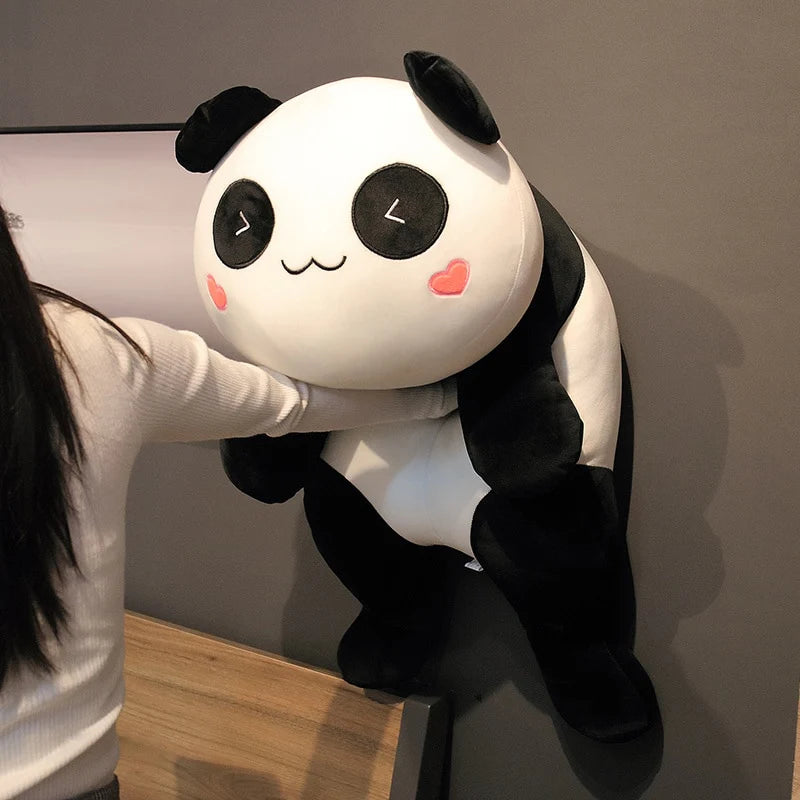 Mint In Box Toys Lying Panda Plush Pillow – front view soft cotton