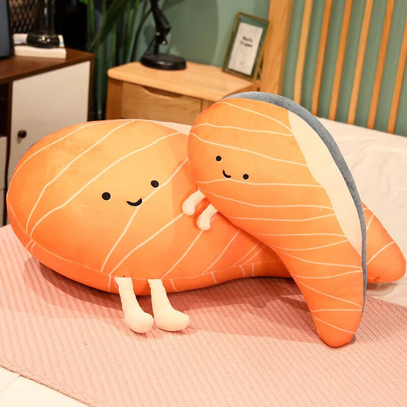 Salmon Sashimi Body Plush – Realistic & Soft Kawaii Pillow